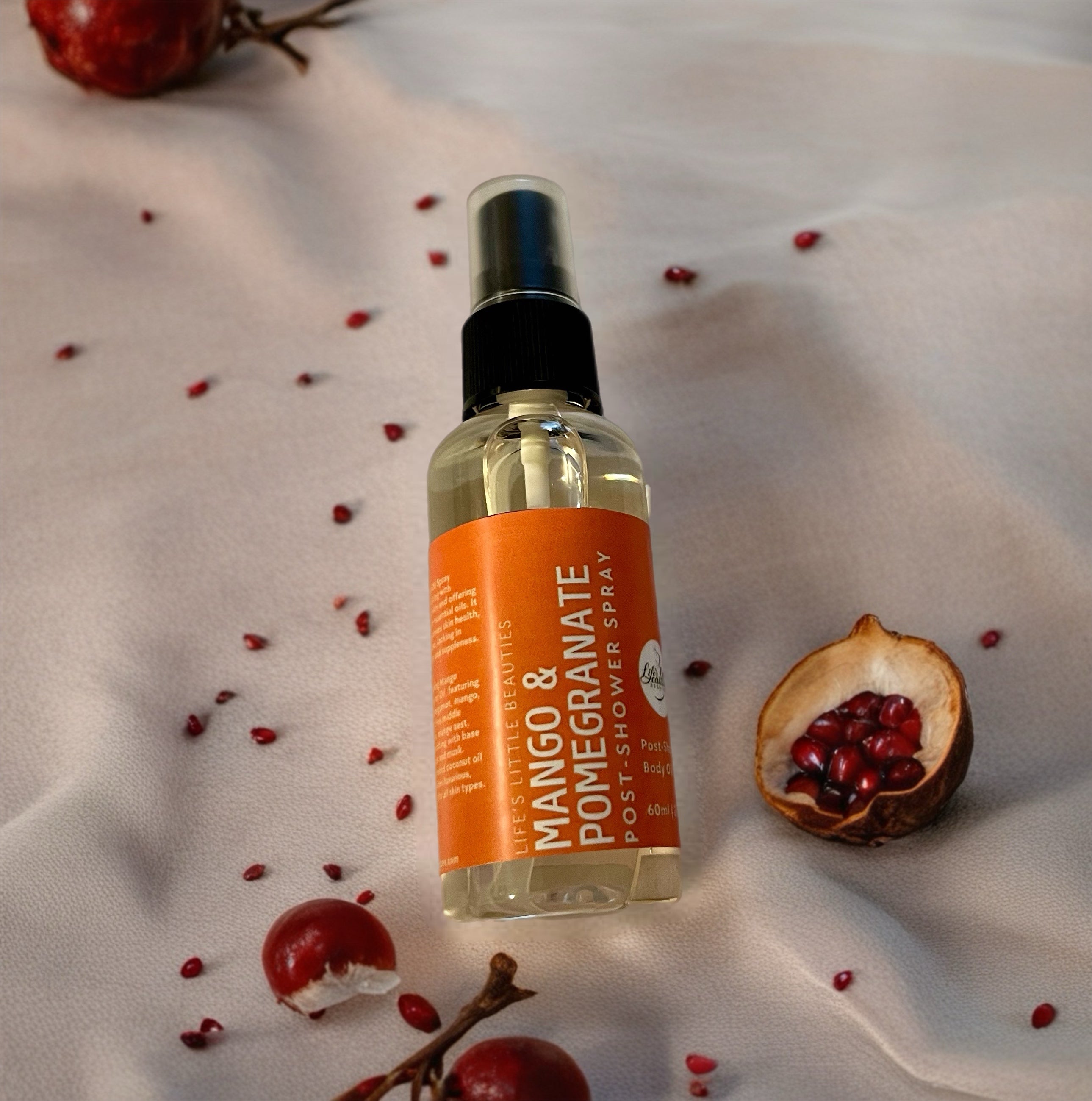 Body Oil Spray: Mango and Pomegranate Hydrating Mist (2oz)