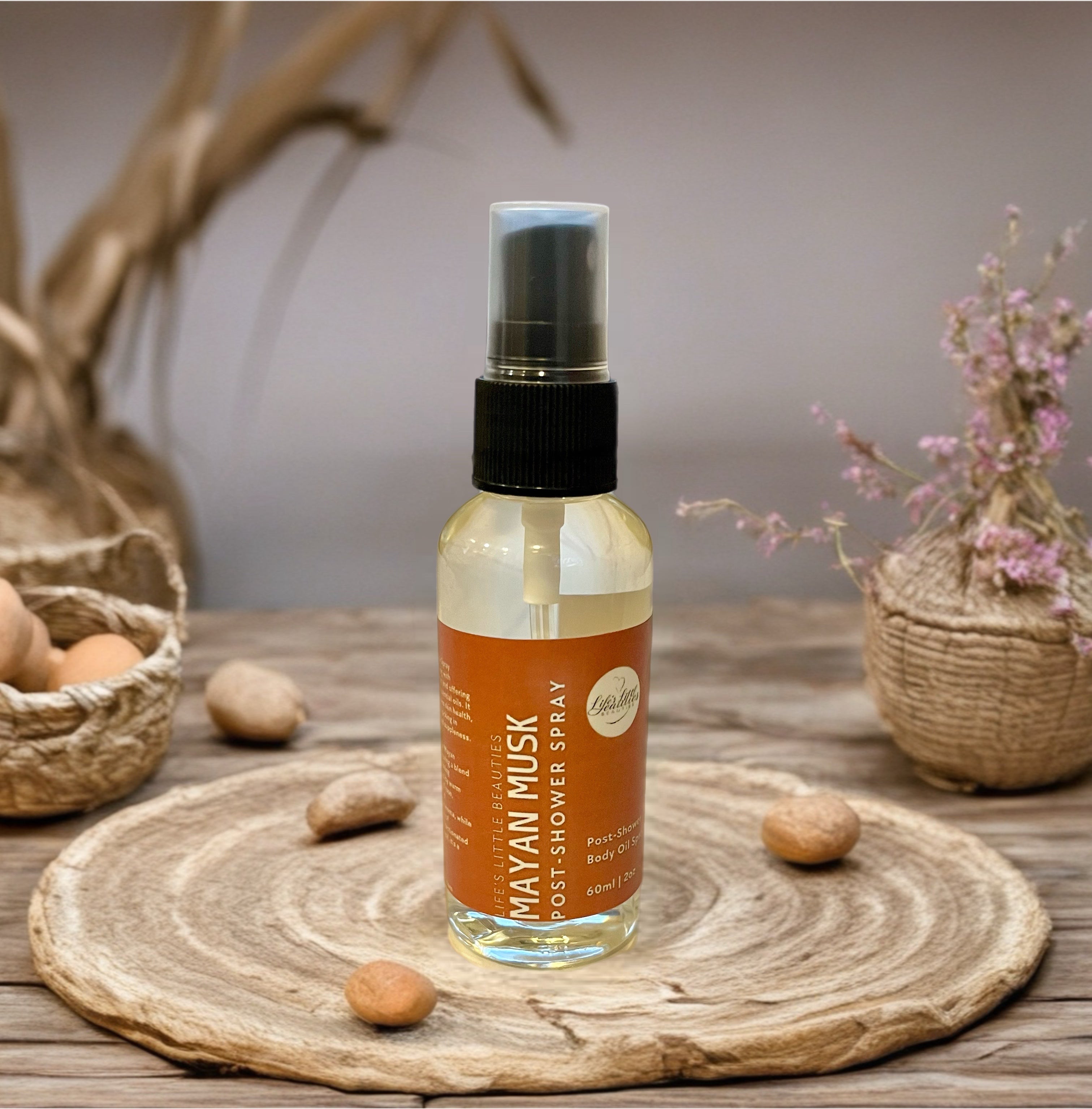 Mayan Musk Body Oil Spray – Warm Woods, Vanilla & Citrus Scent, 2oz Travel Size