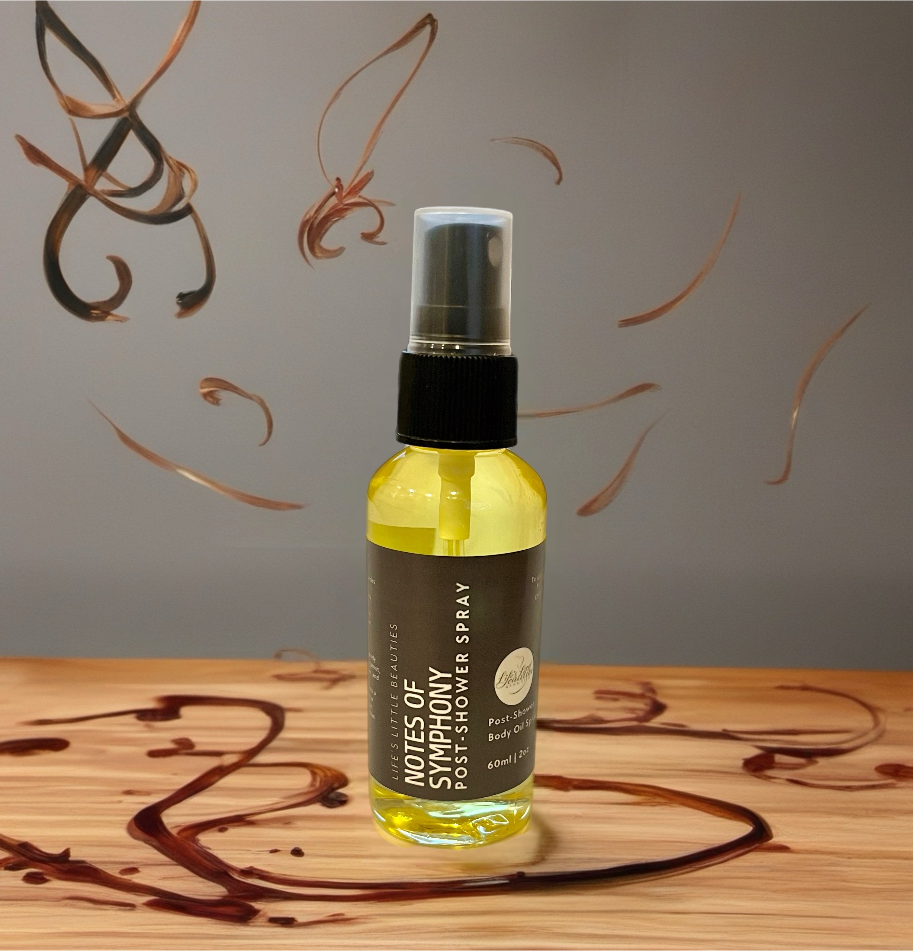 Notes of Symphony Body Oil Spray: Bergamot & Green Tea Scent, 2oz