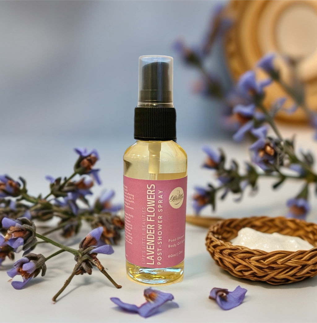 Lavender Body Oil Spray: Moisturizing Floral Scent (2oz Bottle)