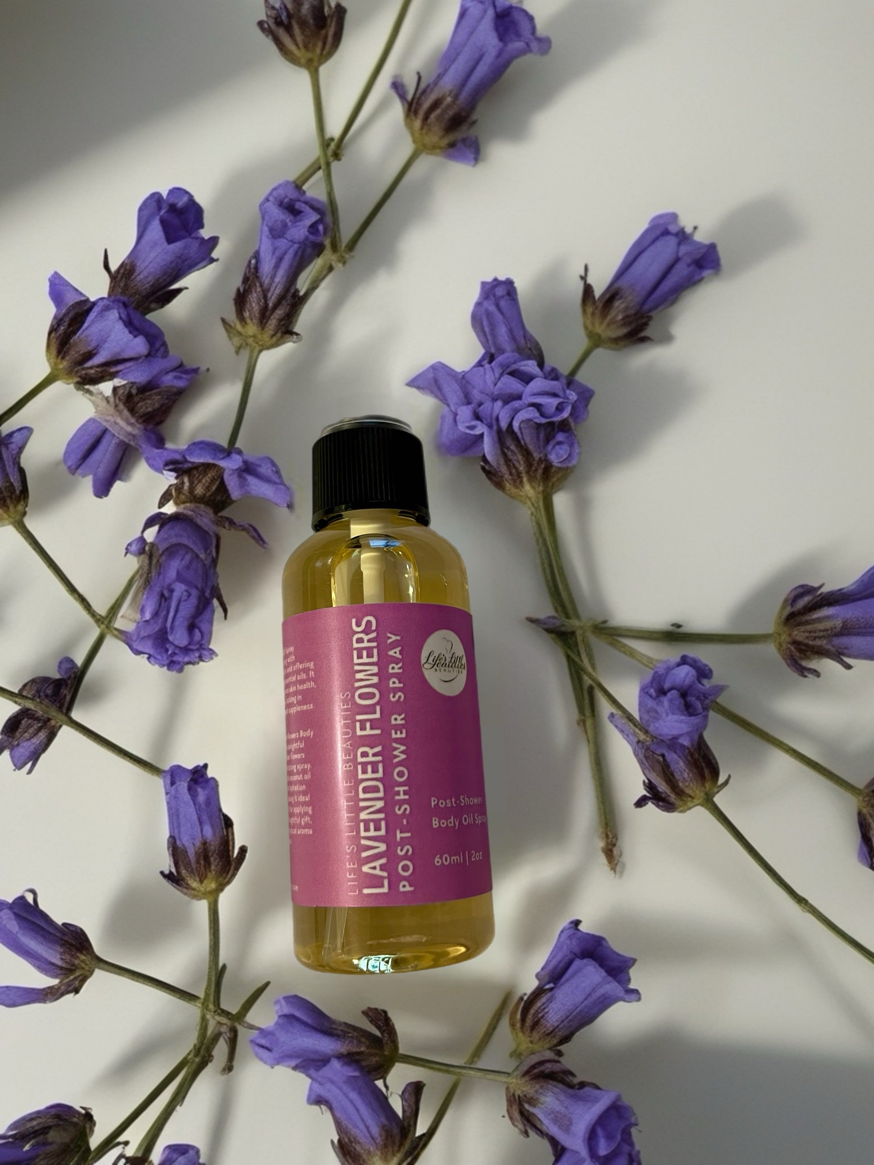 Lavender Body Oil Spray: Moisturizing Floral Scent (2oz Bottle)