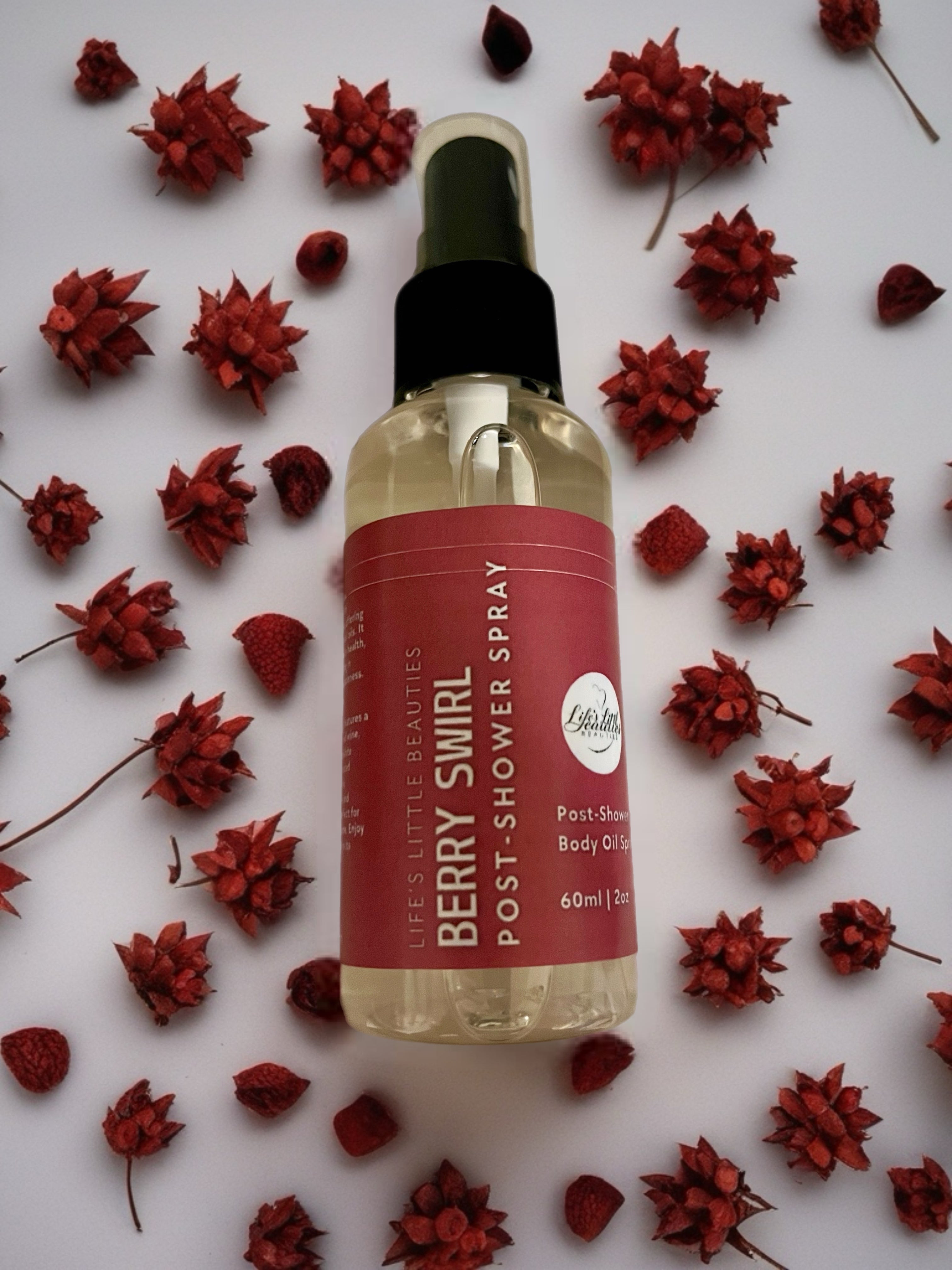 Berry Swirl Body Oil Spray: Juicy Cherry, Spiced Musk, 2oz