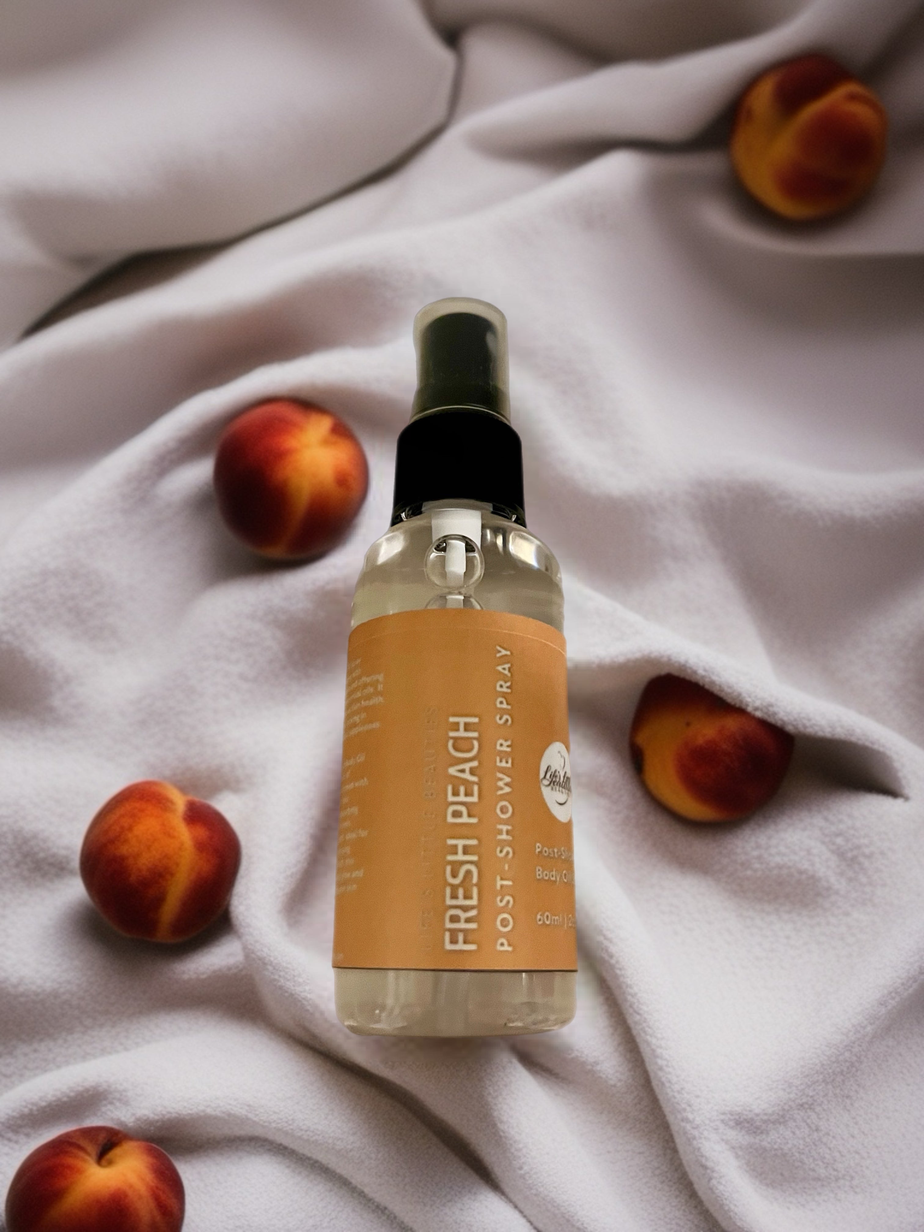 Body Oil Spray: Fresh Peach Scented Hydrating Mist (60ml)