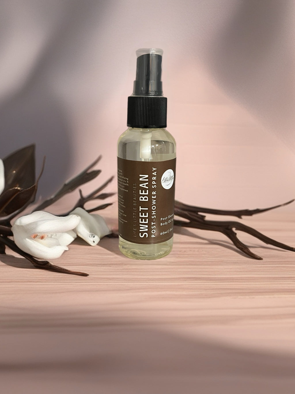 Sweet Bean Body Oil Spray, Vanilla & Sugar Cane (2oz Post-Shower Mist)