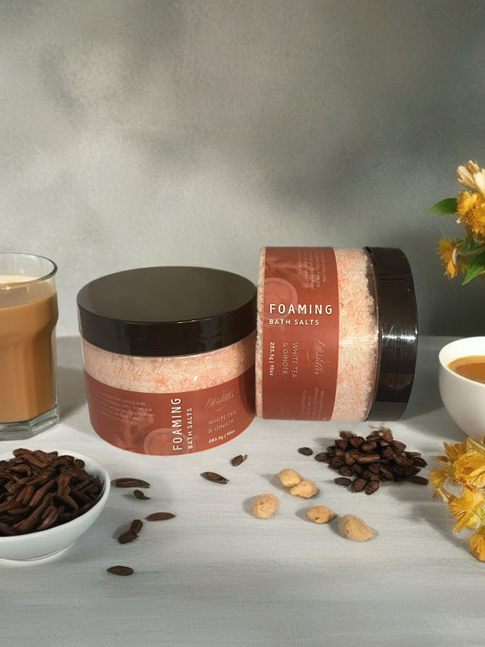 White Tea & Ginger Foaming Bath Salt | 10 Ounces