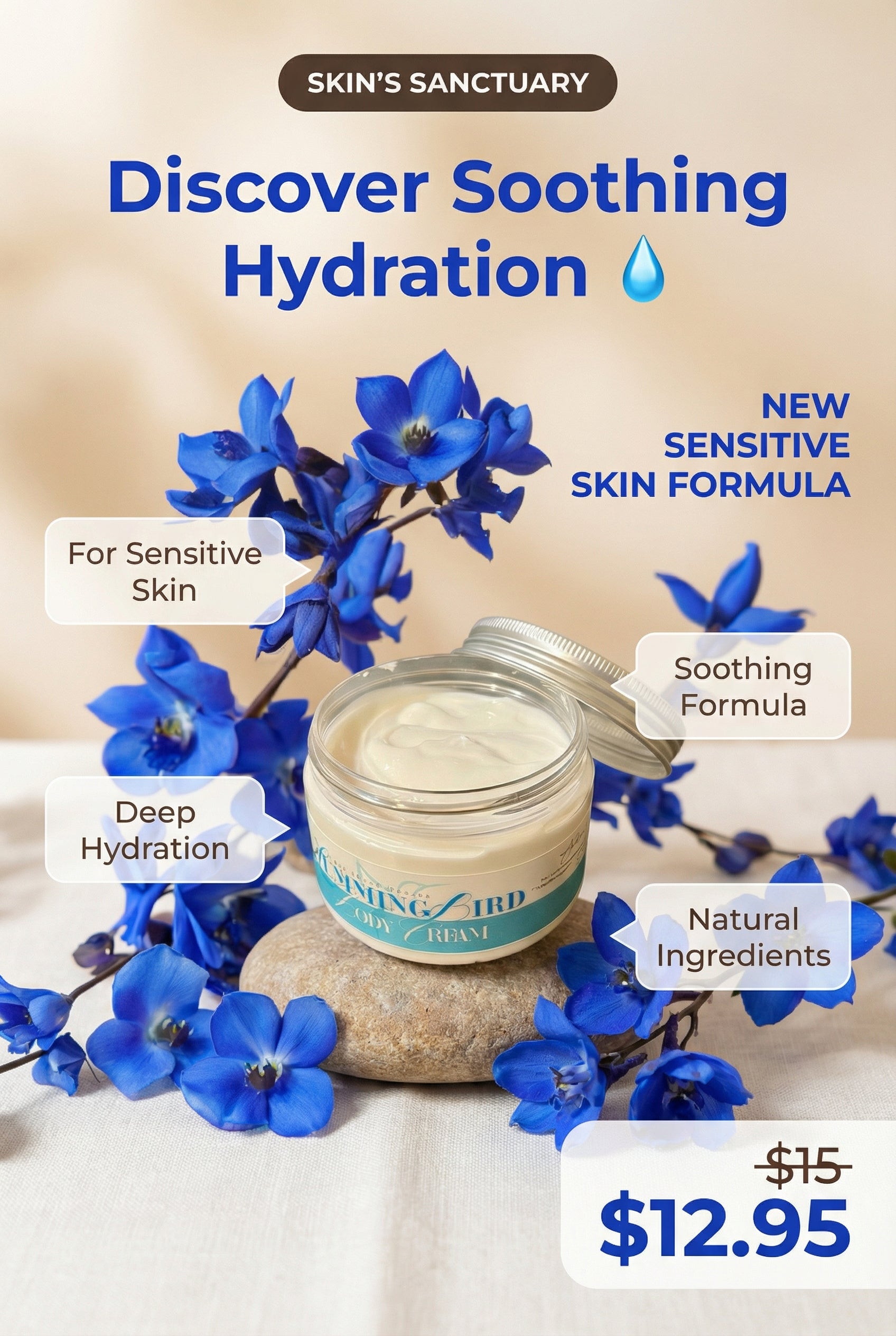 Hummingbird Body Cream 4oz - New Formula