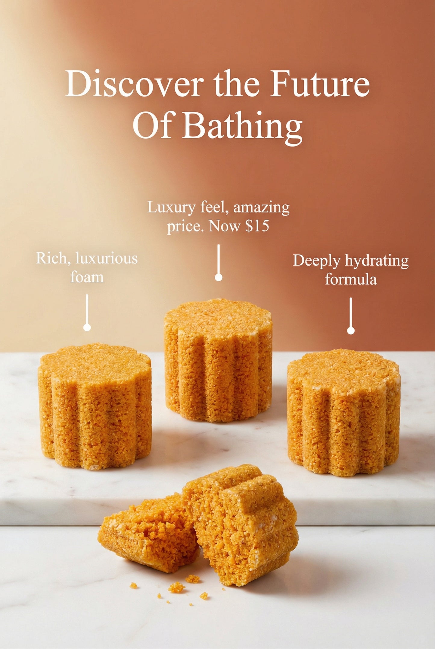 Bonsai Citrus Foaming Bath Salts Fizzers - 4Pack