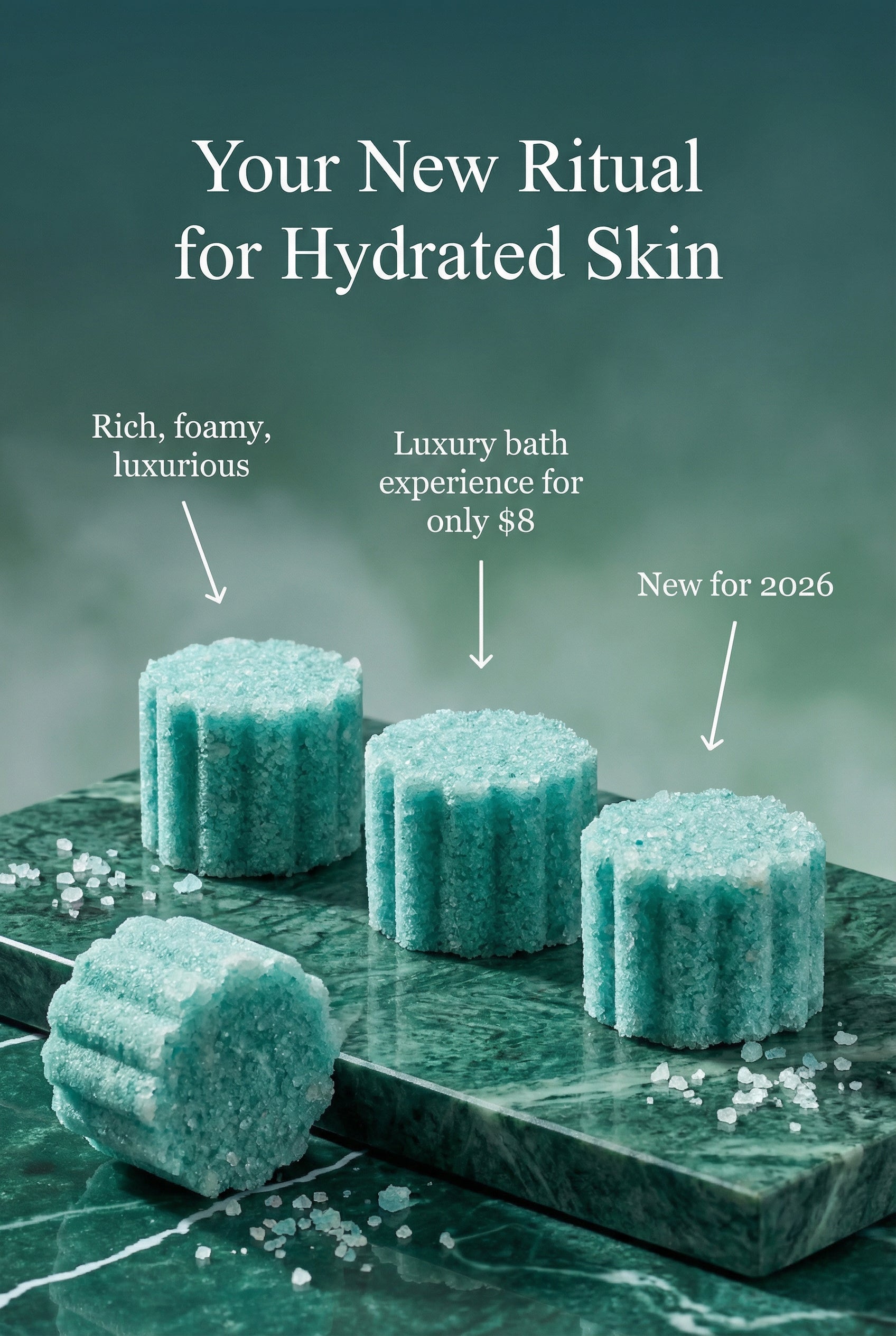 Cucumber Melon Foaming Bath Salts Fizzers - 8Pack