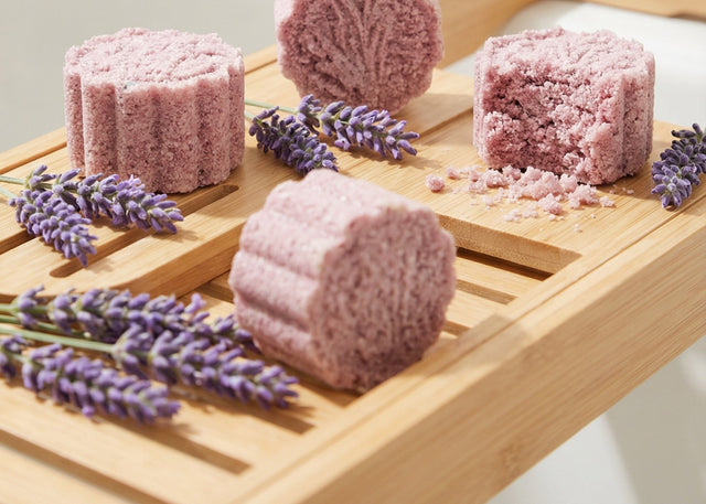 Lavender Flowers Foaming Bath Salts Fizzers - 4Pack