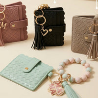 Women's Stripe Silica Gel Lock Clasp Card Holders