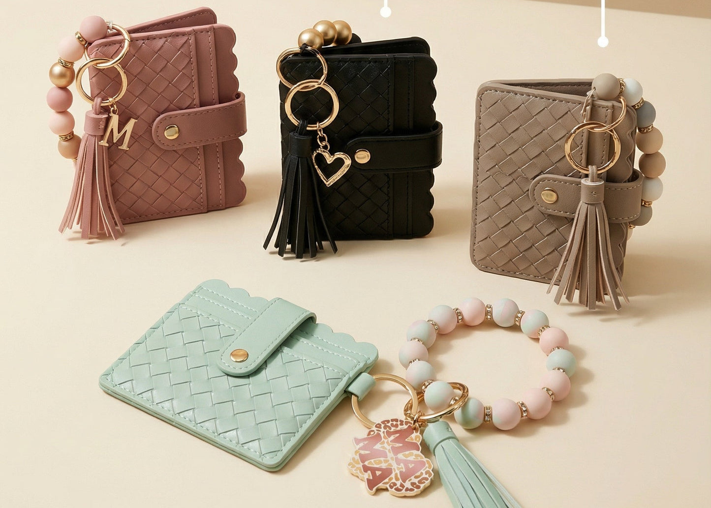 Women's Stripe Silica Gel Lock Clasp Card Holders