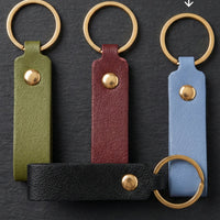 Solid Color Leather Key Chain Hand Rope Bag Pendant