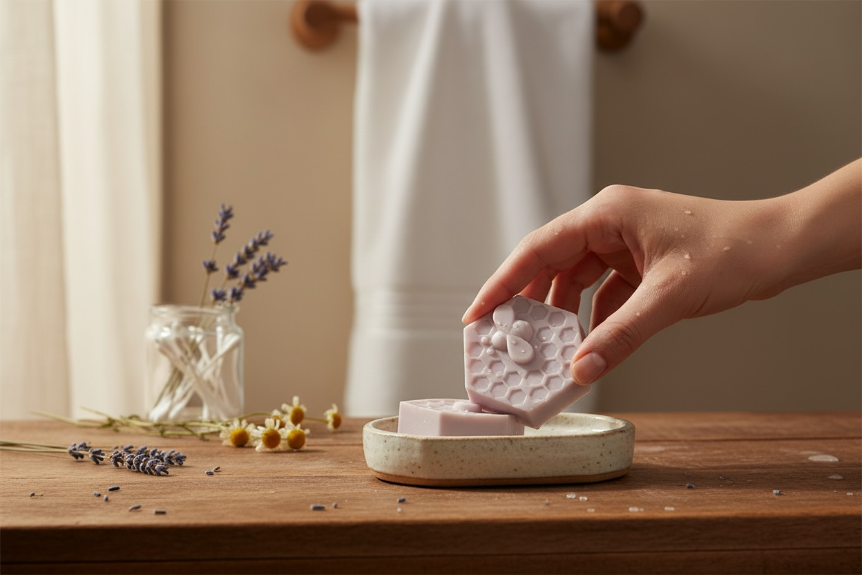 Lilac Honey Bee Comb Bar Soap Made with Shea Butter