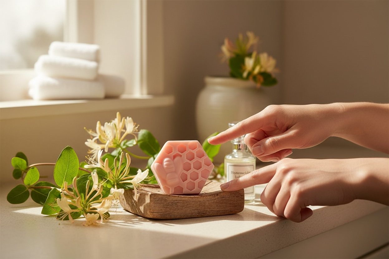 Honeysuckle Honey Bee Comb Bar Soap Made with Shea Butter