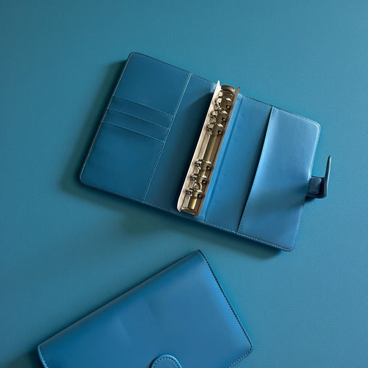 Sky Blue A6 PU Leather Binders