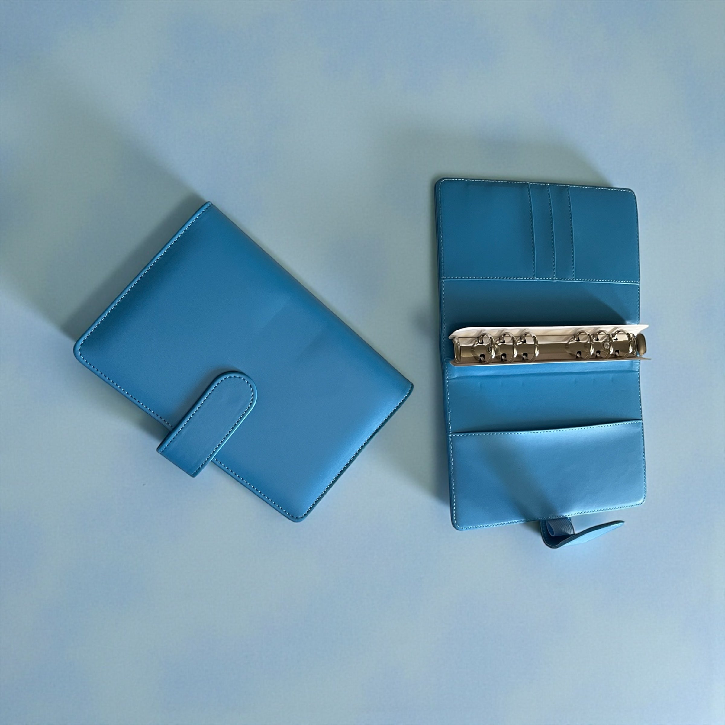 Sky Blue A6 PU Leather Binders