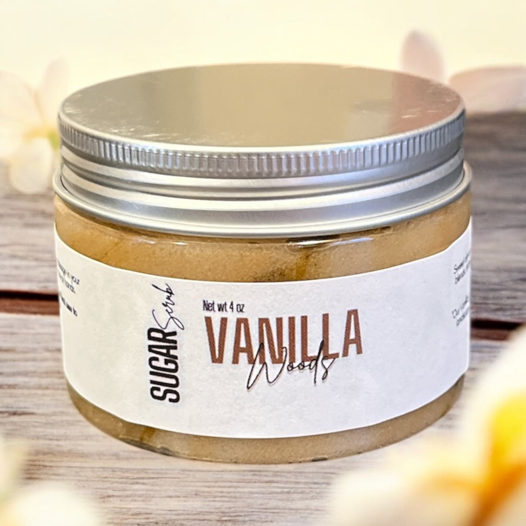 Sugar Scrub: Vanilla Woods Scented Moisturizer (4oz Jar)