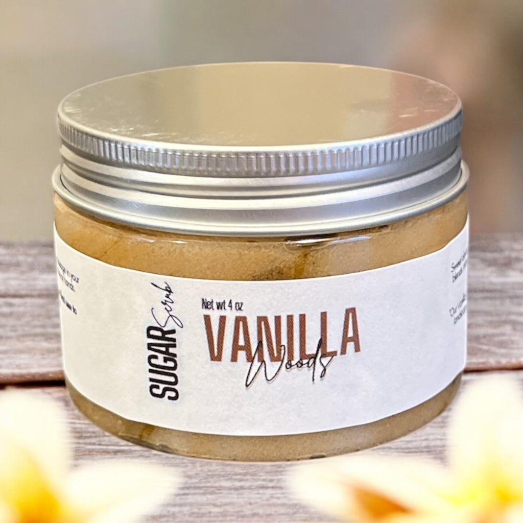 Sugar Scrub: Vanilla Woods Scented Moisturizer (4oz Jar)