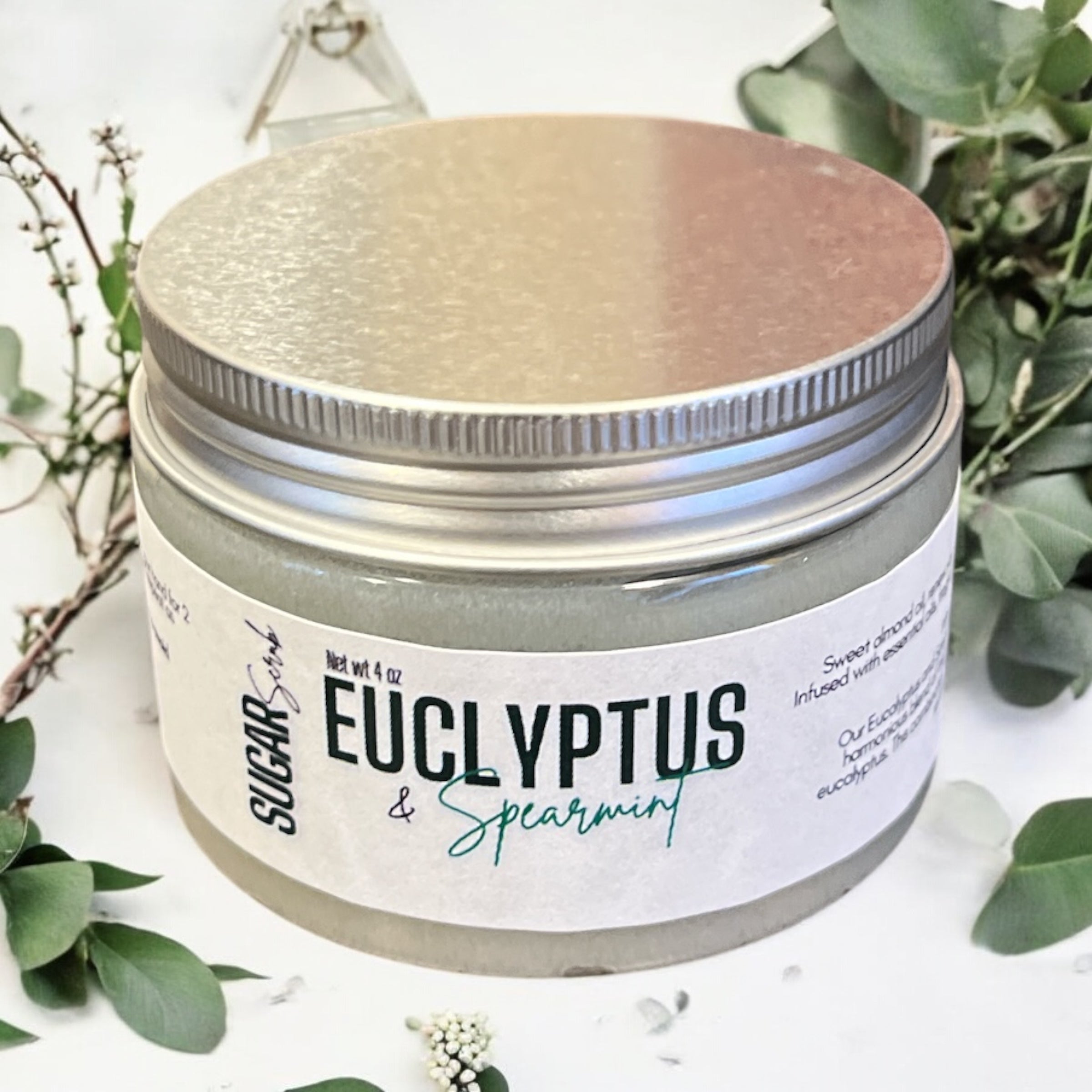 Eucalyptus & Spearmint Sugar Scrub - 4oz - New Formula