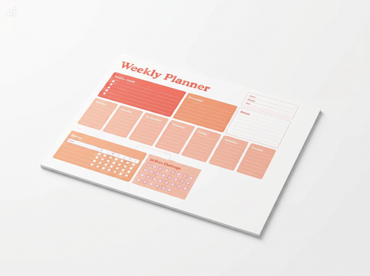 Weekly Planner Notepad: Goals, Priorities, Habits Tracker