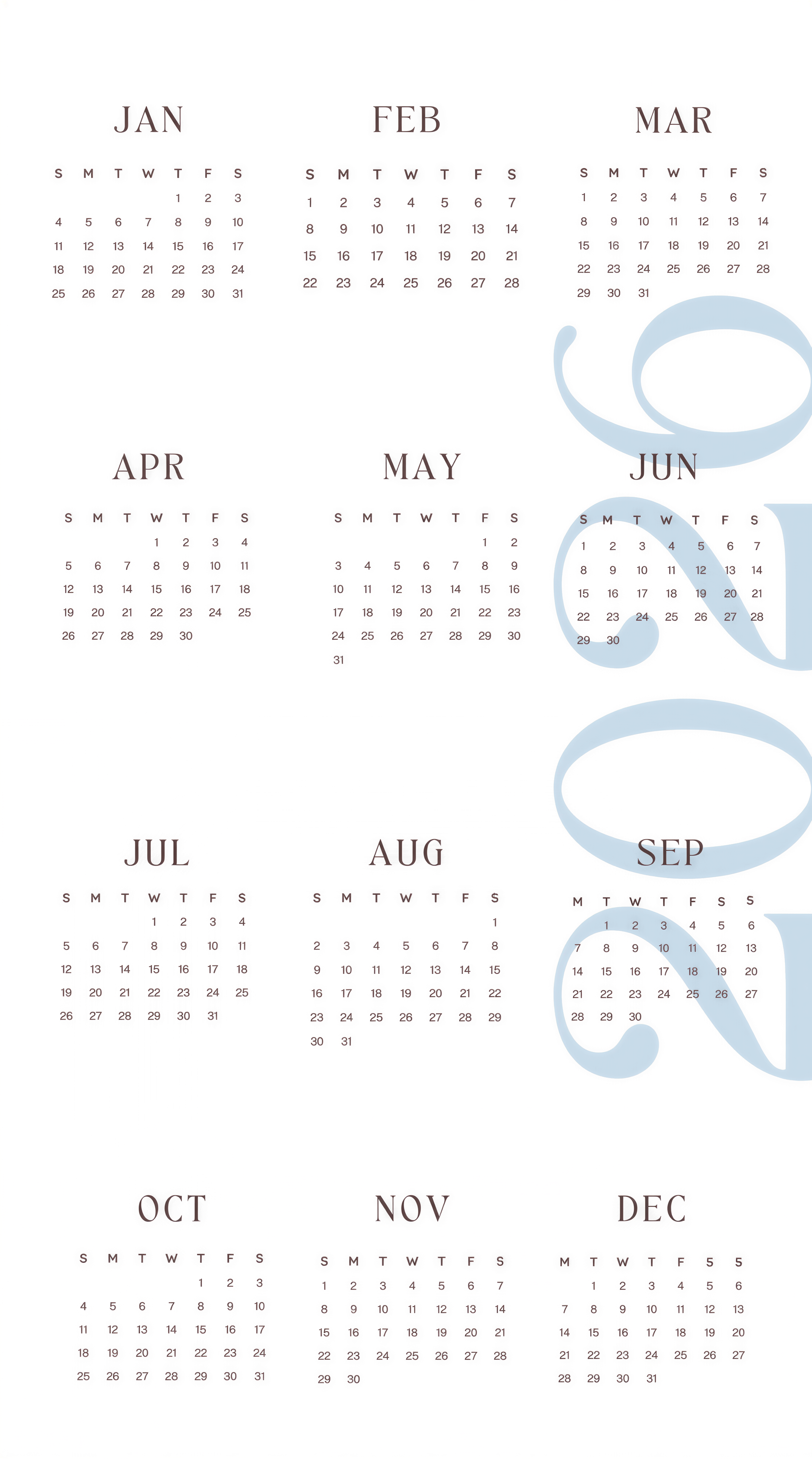 a calendar for the year 2021, showing the months of the year in a grid format.