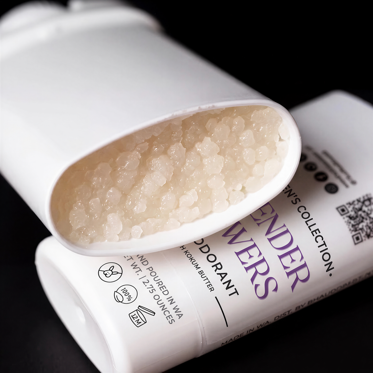 A close-up image of a white container with a label that reads "LENDER'S COLLECTION. SODO DOBORANT. 100% PURE. W/ 2.25 OZ. (57g)".