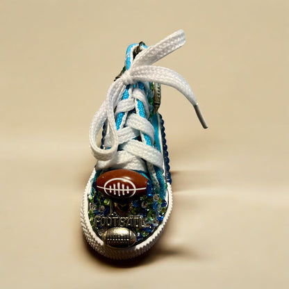Bedazzled Handmade Converse Keychain – Football