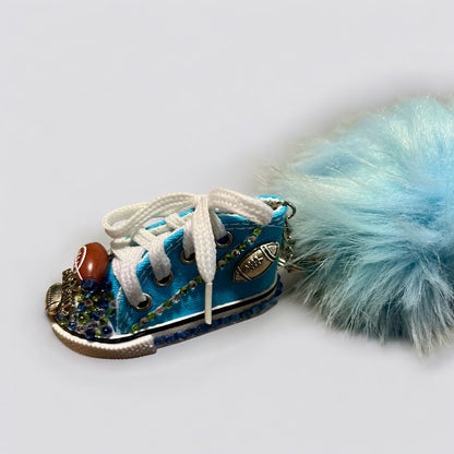 Bedazzled Handmade Converse Keychain – Football