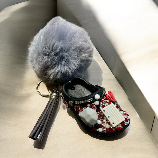 Bedazzled Handmade Croc Keychain for School Grads
