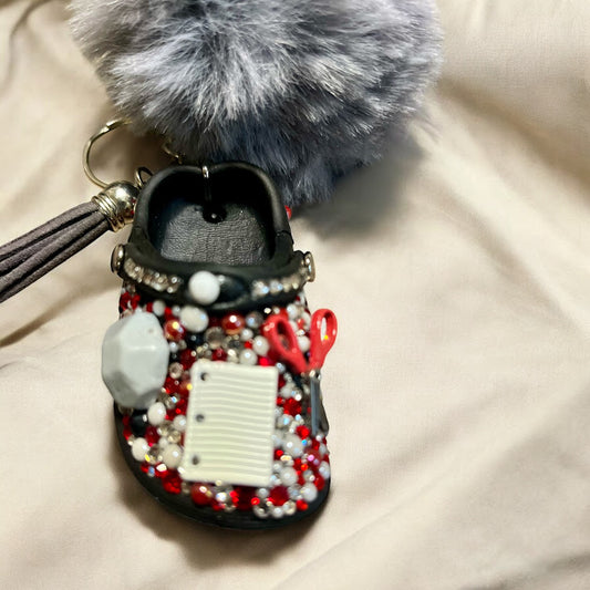 Bedazzled Handmade Croc Keychain for School Grads