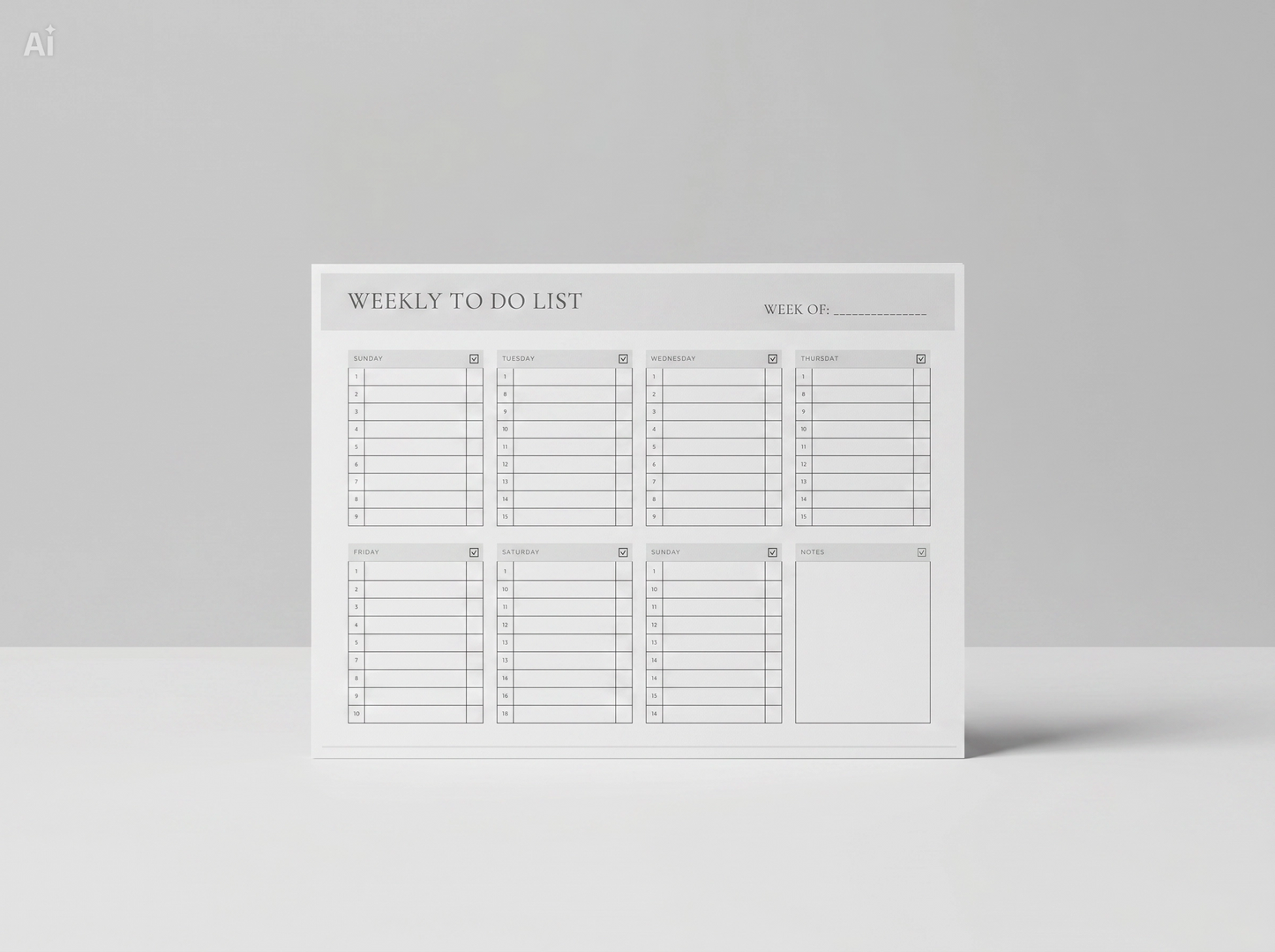 Handcrafted Weekly To-Do & Habit Tracker