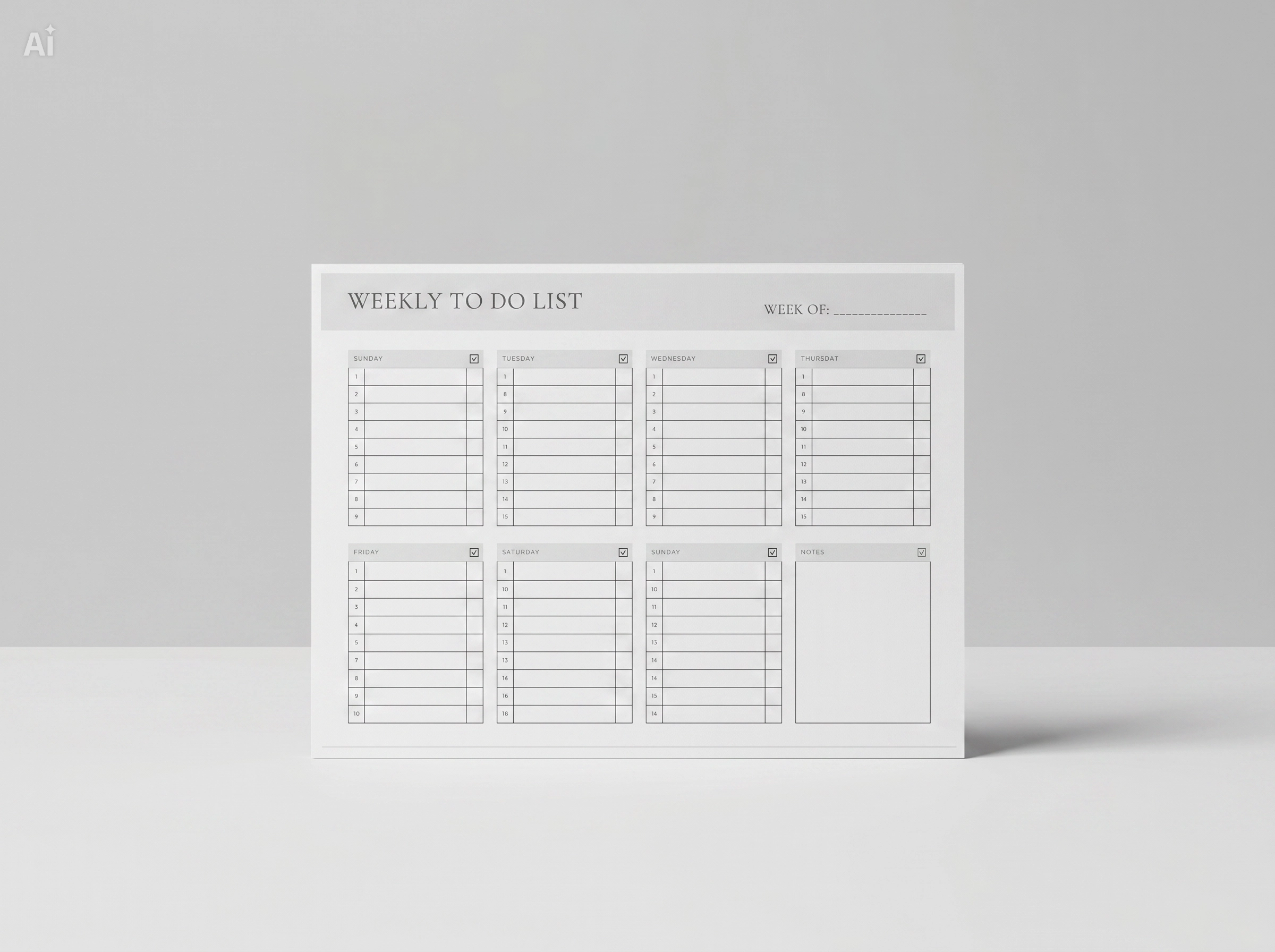 Handcrafted Weekly To-Do & Habit Tracker