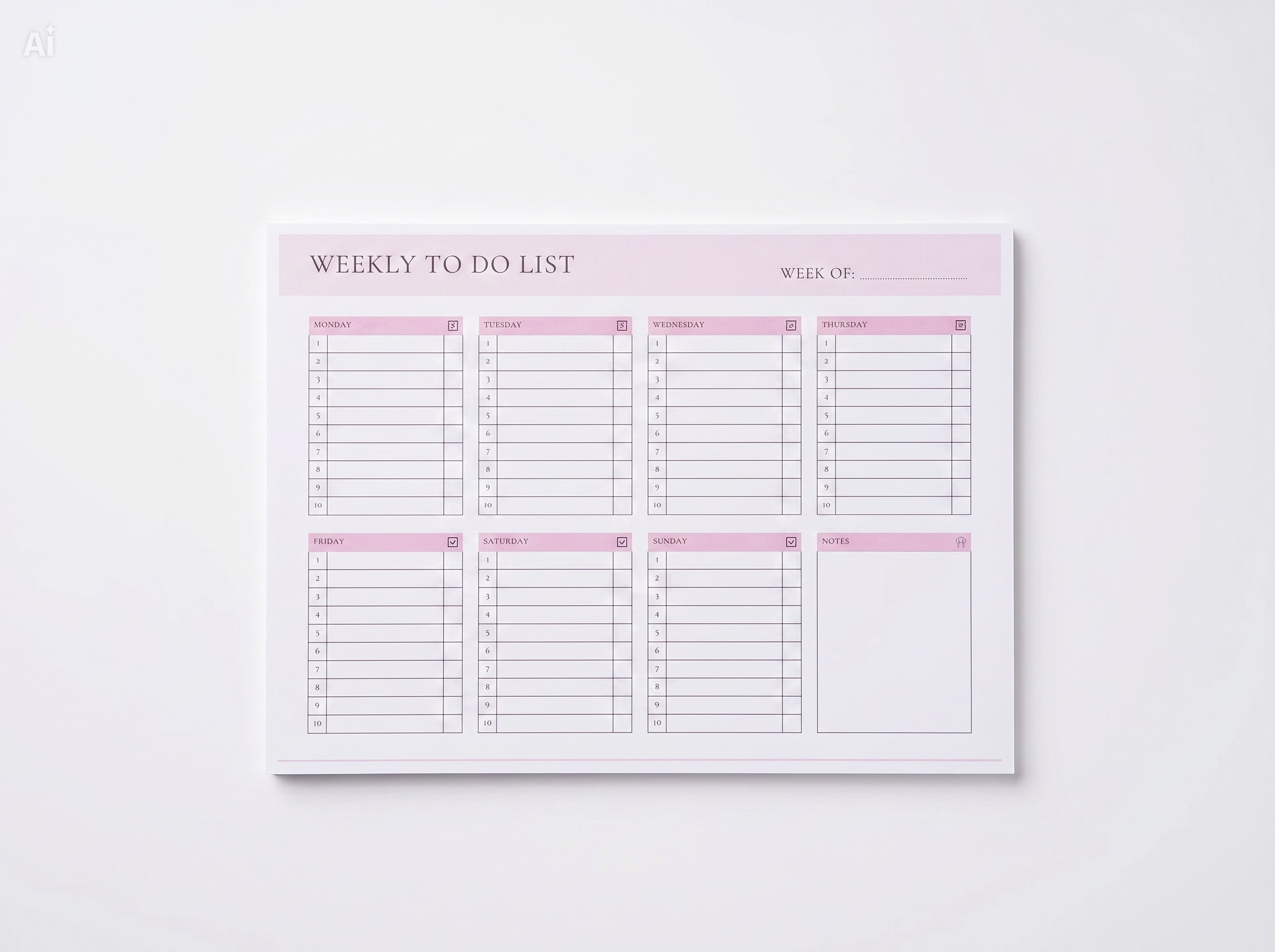 Handcrafted Weekly To-Do & Habit Tracker