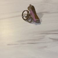 Sky High Pink Rhinestone High Heels Keychain