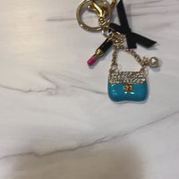 Blue Pearl Sachet Purse Keychain