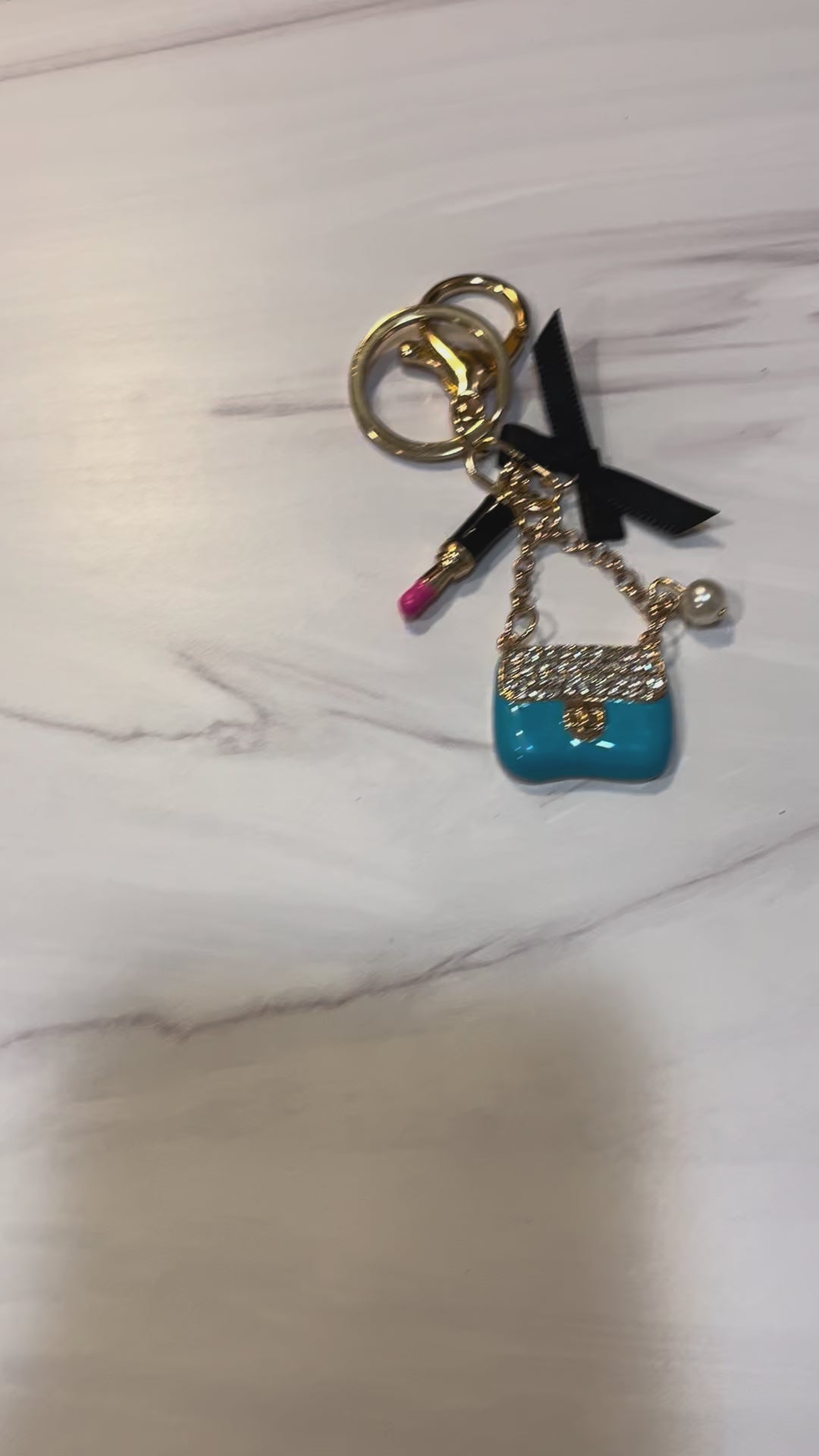 Blue Pearl Sachet Purse Keychain