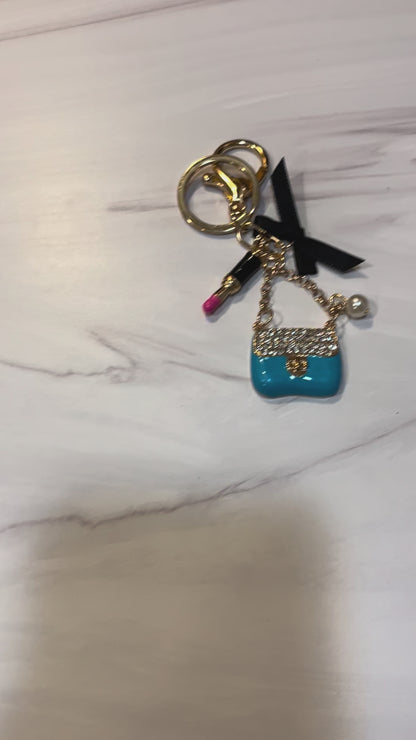 Blue Pearl Sachet Purse Keychain