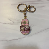 Pink Slippers Spring and Summer Rhinestones Jewels Keychain