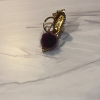 Plush Purple Pump High Heel Keychain