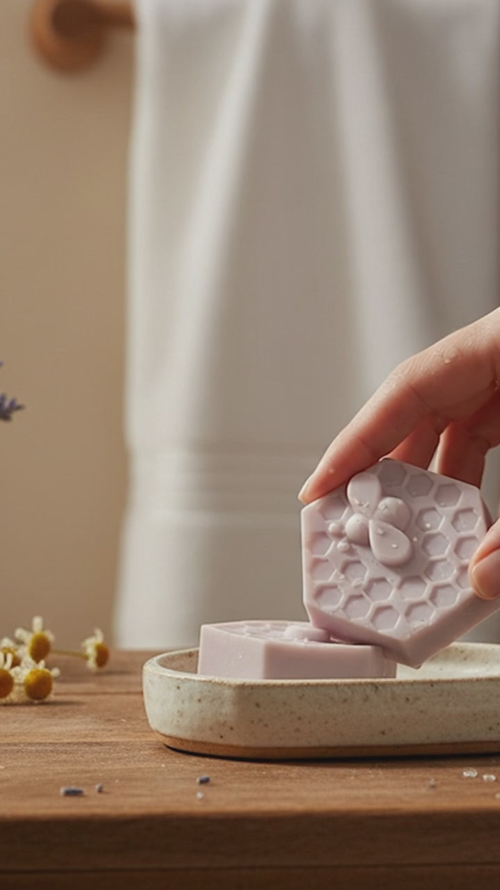 Lilac Honey Bee Comb Bar Soap Made with Shea Butter