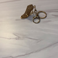 Gold Ascent Hallow Design High Heel Pump Keychain