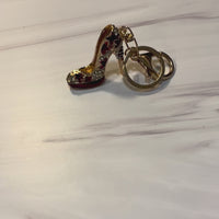 Red Star Jeweled High Heel Keychain