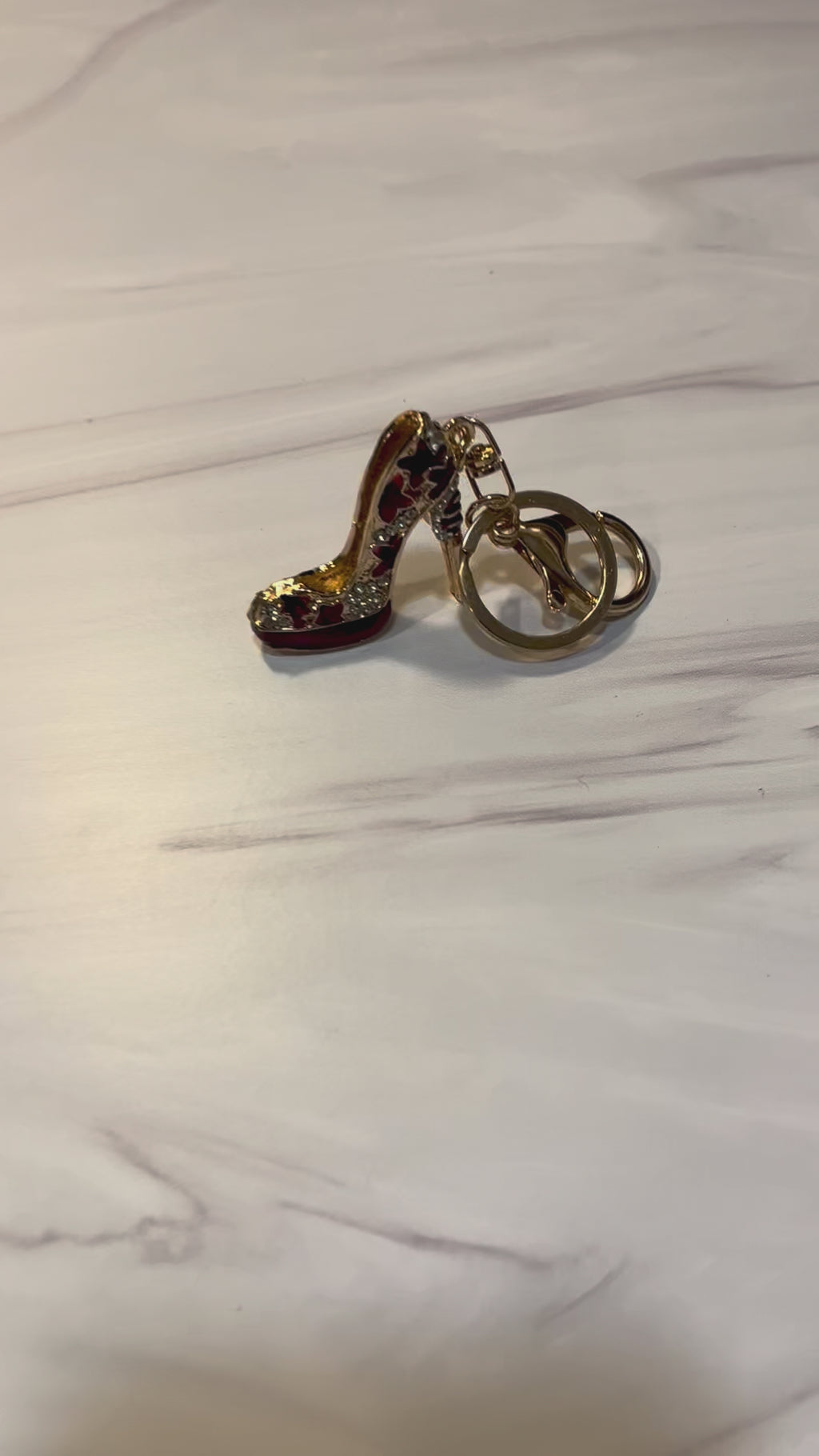Red Star Jeweled High Heel Keychain