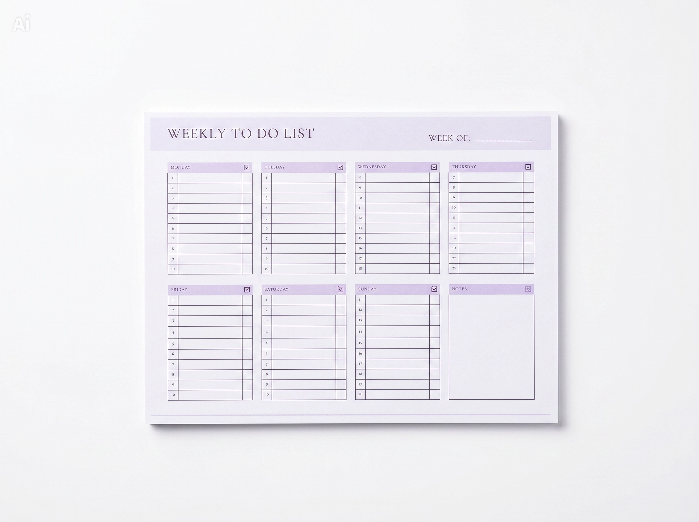 Handcrafted Weekly To-Do & Habit Tracker